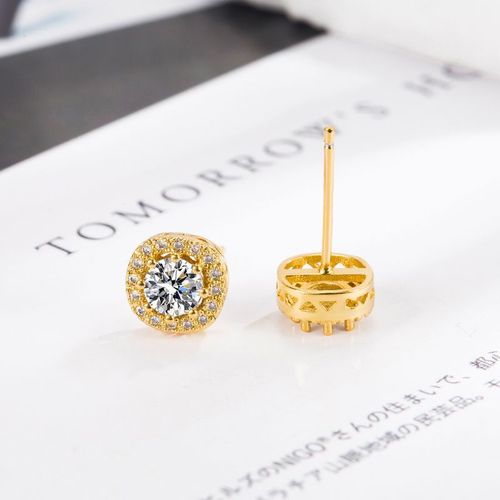 Sparkling diamond square earrings, high-end earrings, temperament, trendy and personalized women's European and American earrings  new trend