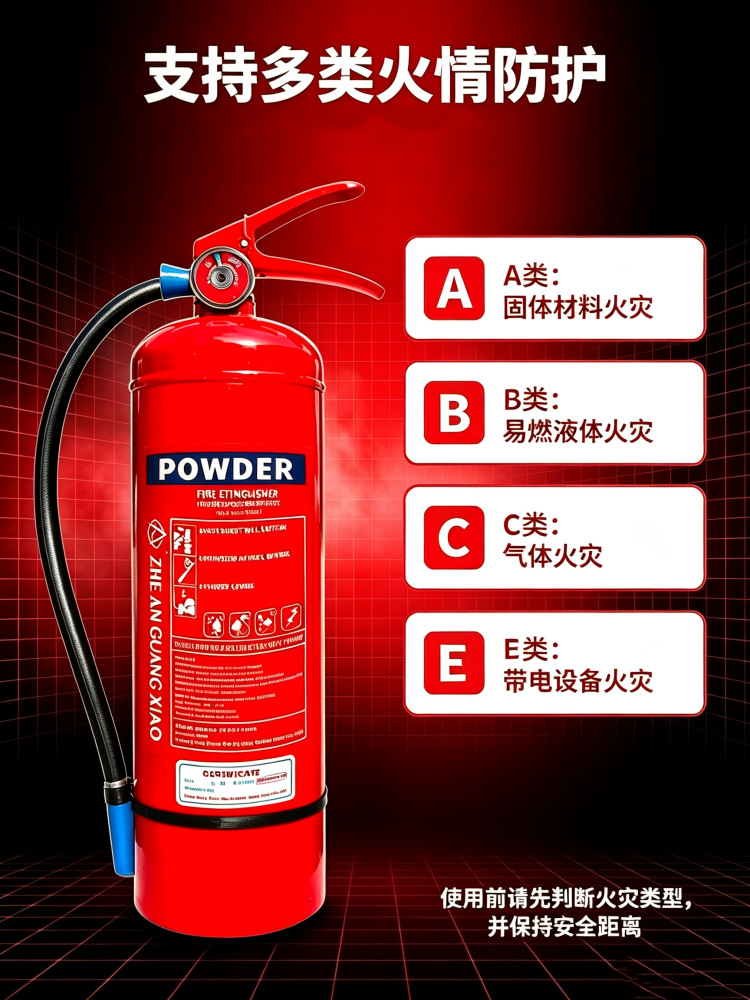 Dry powder fire extinguisher, English fire extinguisher, household portable fire extinguisher, car-mounted dry powder fire extinguisher, vehicle fire extinguisher, CE certified for export