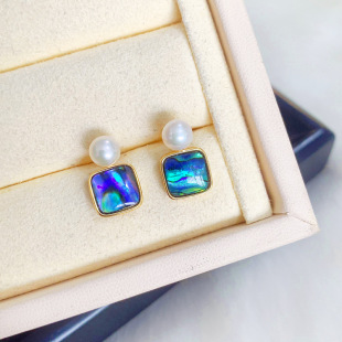 A4 Fashion Sugar Cube Earrings Silver Needle Earrings Shipped over 19 Yuan