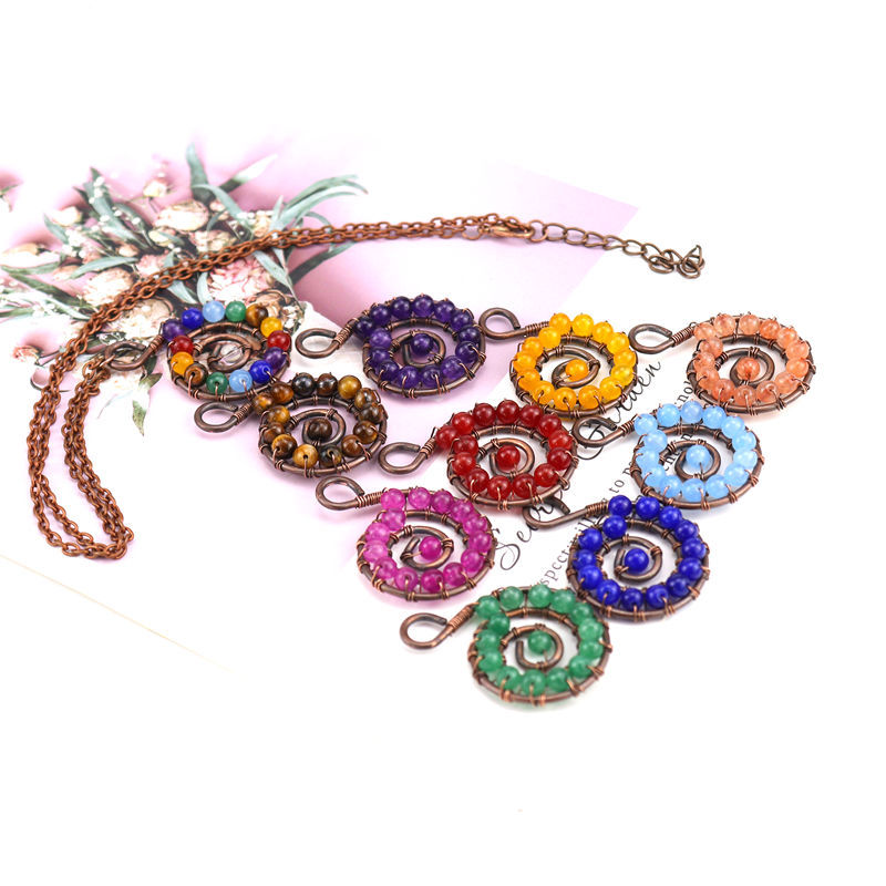 Retro Geometric Agate Plating Crystal Necklace 1 Piece