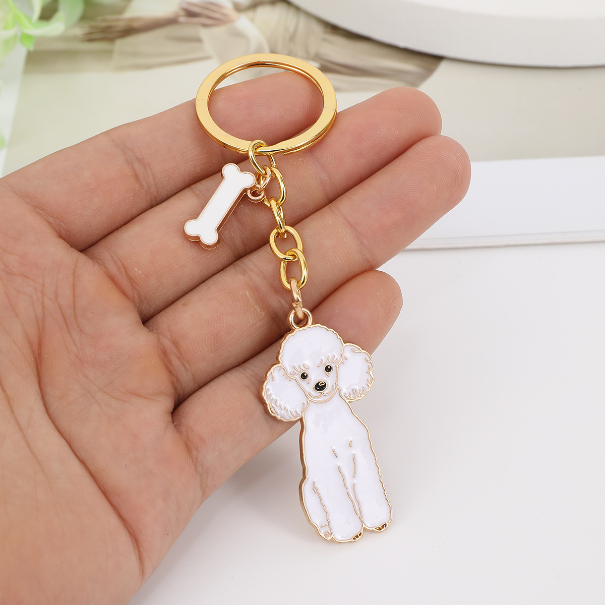 흰색 슬림 테디 + 골드 뼈대