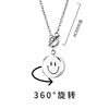 Brand fashionable necklace stainless steel suitable for men and women hip-hop style, simple and elegant design, Korean style, internet celebrity