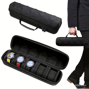 Cross-Border Hot Selling Eva Watch Storage Box 5 Card Slots Mechanical Watch Storage Bag Eva Watch Box Portable Anti-Fall