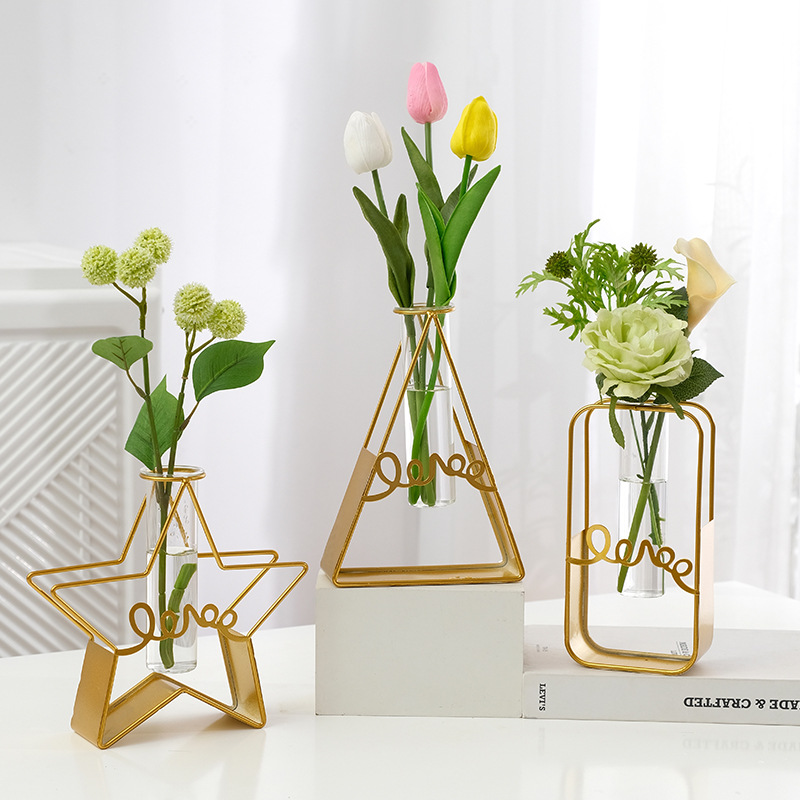 Nordic Creative Simple Hydroponic Vase Ornaments Living Room Fake Flower Arrangement Device Bedroom Table Decoration
