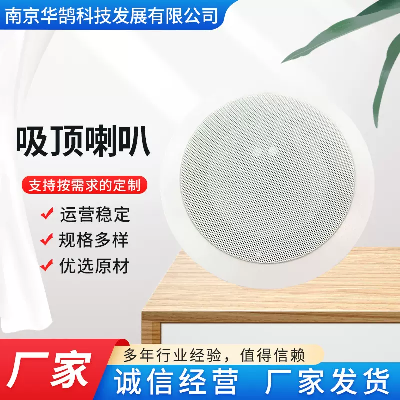 IP网络吸顶音箱 吸顶喇叭 吸顶音响 公共广播设备可二次开发对接