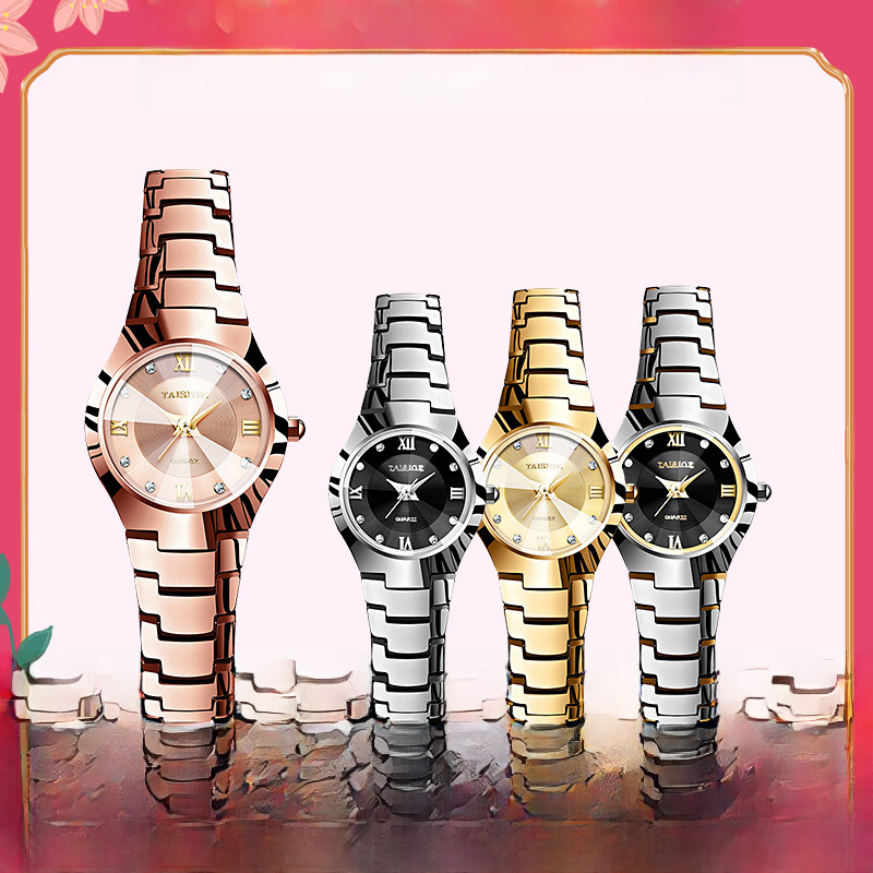 TAISIGE厂家代发罗马数字气质时尚不退色休闲学生石英表水钻女表