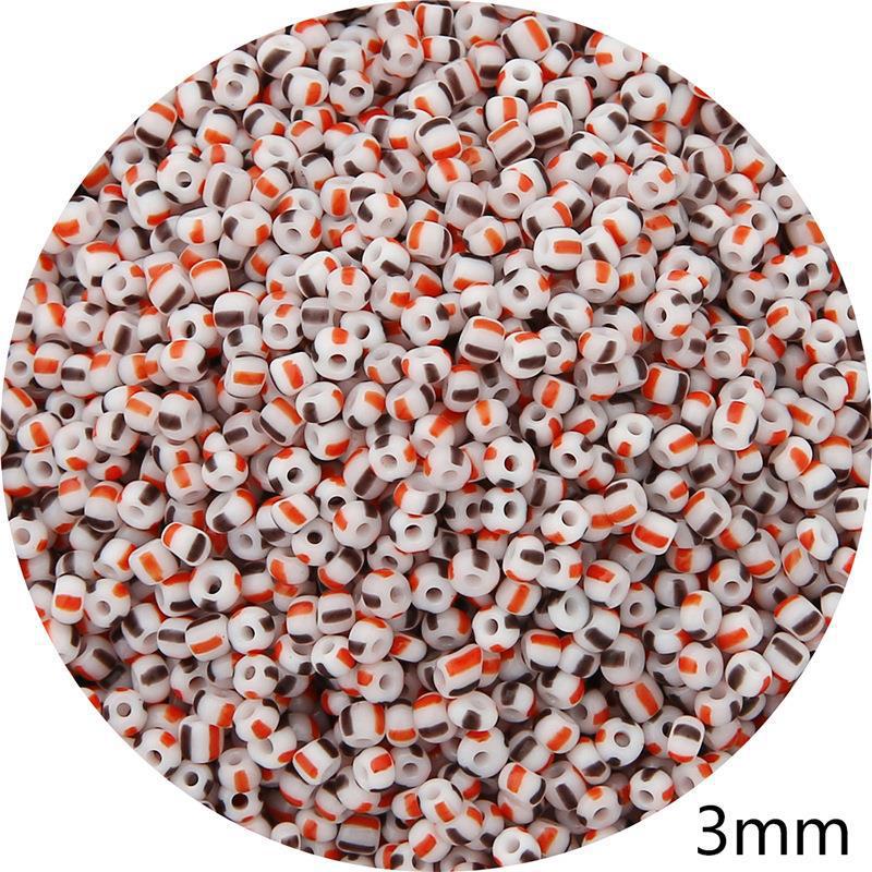 1 Set 3 * 3mm Glass Stripe Beads display picture 9