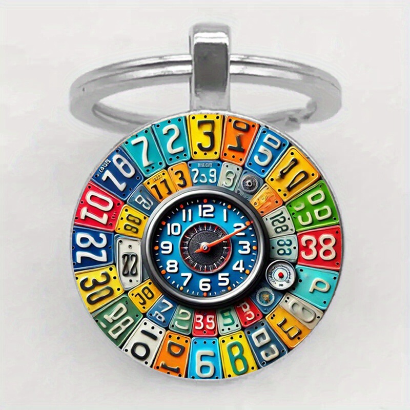 Classic car speed car mileage dashboard photo key chain car license plate key chain