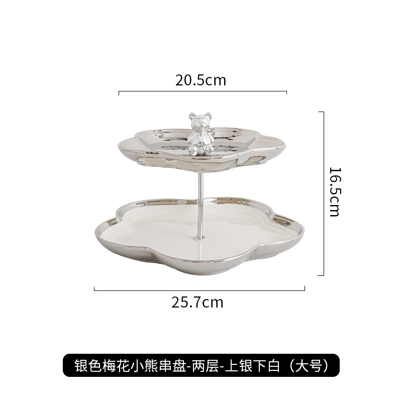 Nórdico plato de fruta de cerámica hogar sala de estar mesa de café postre pastel plato mesa de postre multi-capa pastelería bandeja de dulces estante