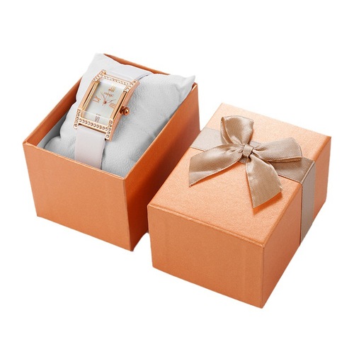 Bow watch box, watch packaging box for women, box watch gift box for women, square box, heaven and earth cover paper box