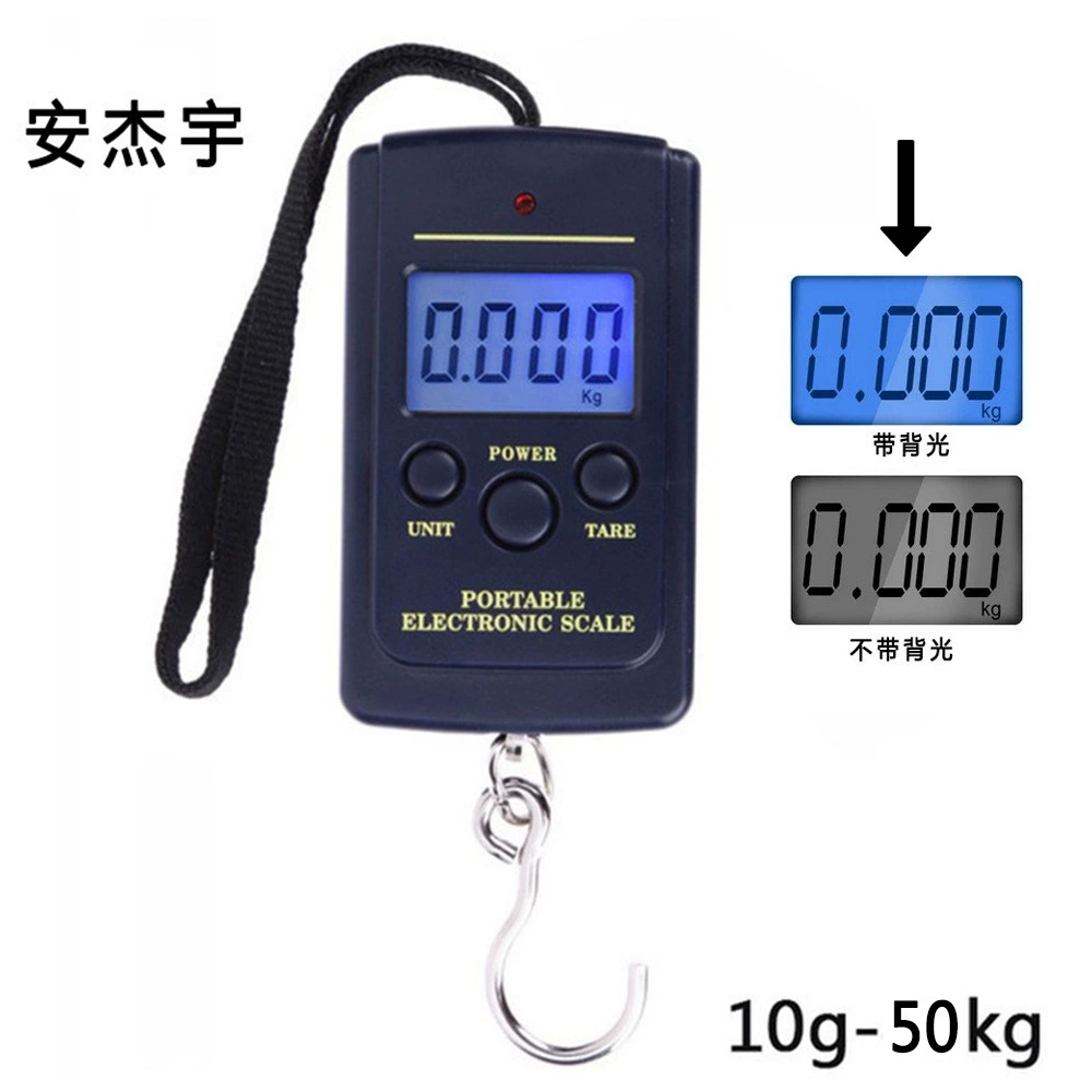 Горячие продажи 40 кг багажа весы портативные электронные весы с крючком Висячие весы Портативные рыболовные Весы