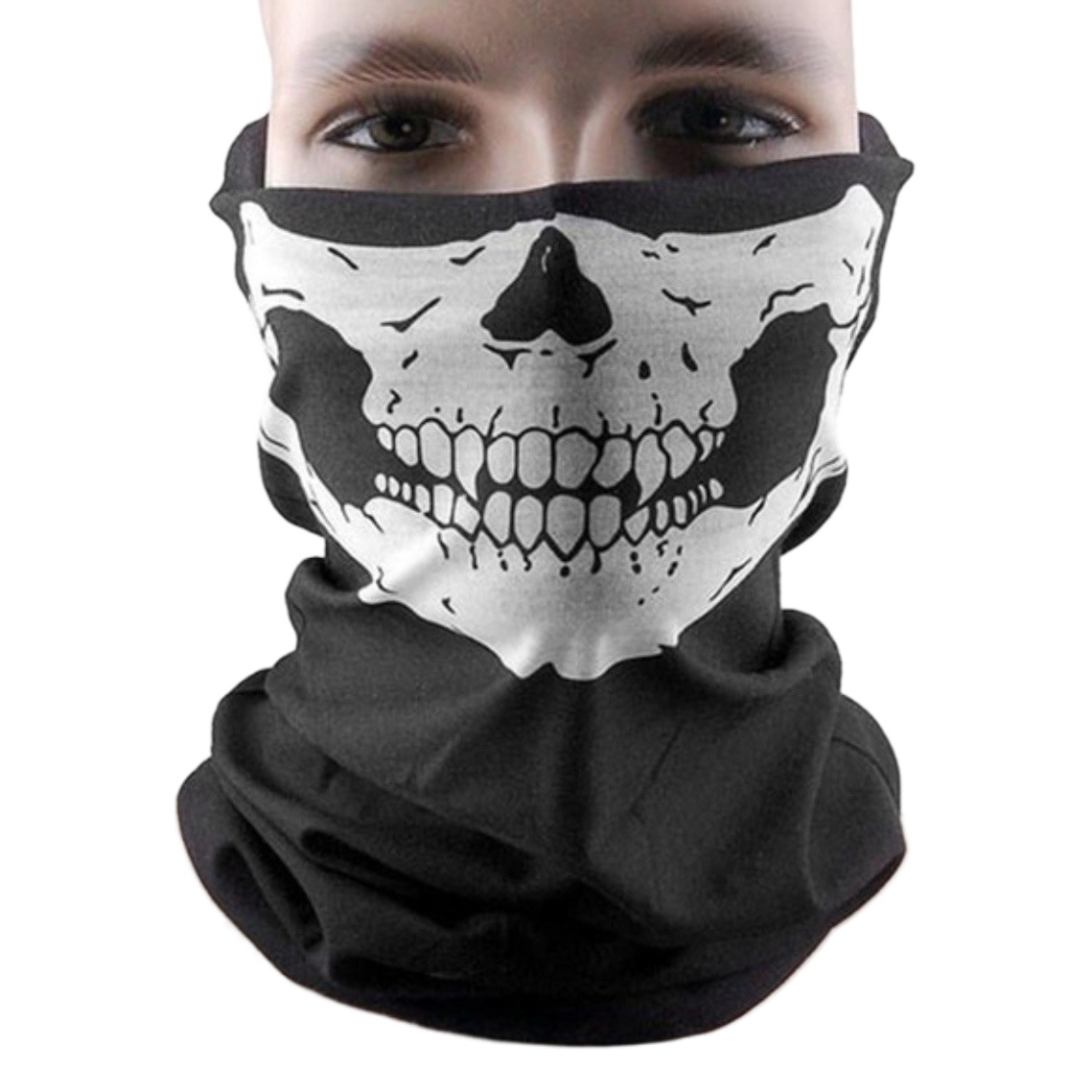 Halloween Horror Skeleton Gloves Magic Headband Skull Head Outdoor Sun Protection and Dustproof Headband