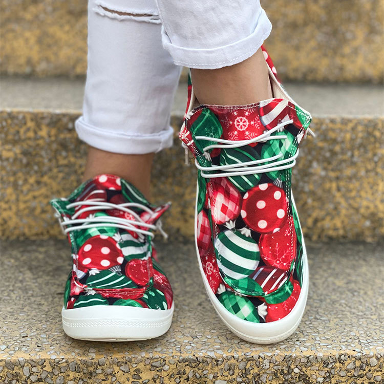 Scarpe casual piatte stampate da donna comode e versatili_voghion.com