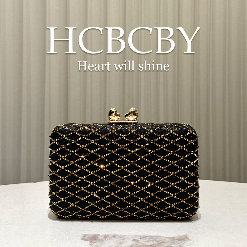 Women's Flash Luxury Rhinestone Decoration Evening Bag Box Bag Fashionable Elegant Clutch Bag Bridal Bag