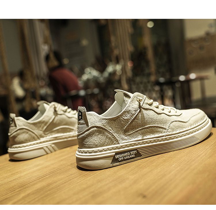 2023 winter nieuwe herensneakers, trendy eenvoudige witte schoenen in Koreaanse stijl, ademende geperforeerde vrijetijdsschoenen voor heren_voghion.com