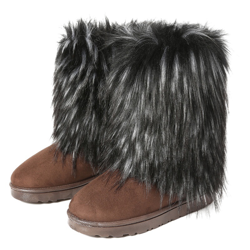 Europa y América transfronteriza nuevas botas largas de piel de las mujeres de invierno y2g caliente chica de moda de suela gruesa botas de media pierna de piel sintética botas de nieve