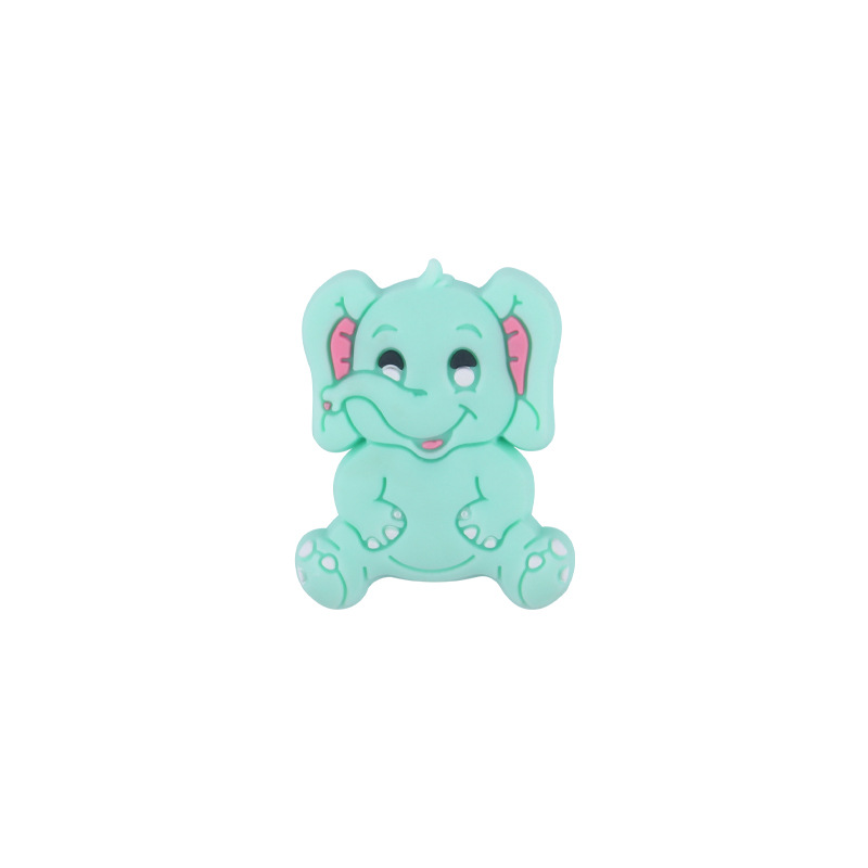 Creativo DIY bebé suministros de dibujos animados animal elefante juguetes de silicona bebé molar chupete cadena pulsera pequeños accesorios