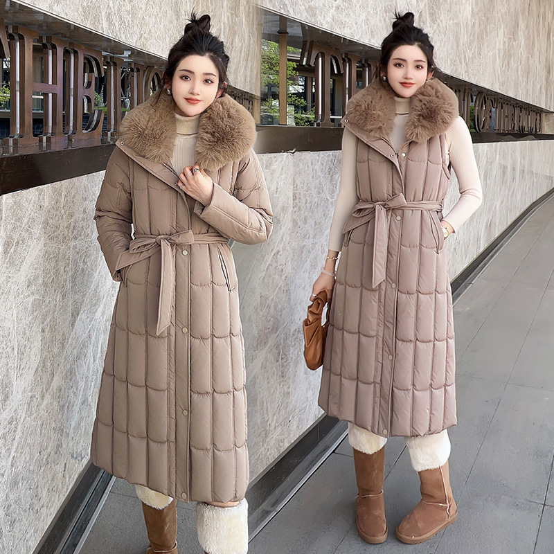 2025 ropa de algodón de pluma de manga desmontable mujer coreana Dongdamen otoño y invierno nuevo cuello de cabello largo abrigo de algodón chaqueta image 2