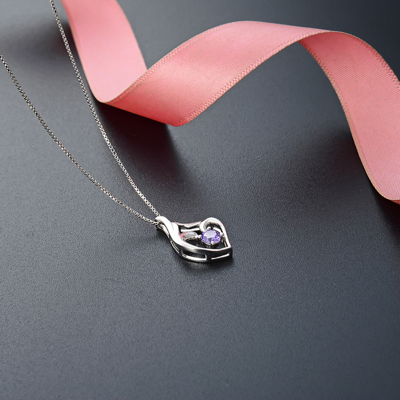 925 plata esterlina cisne collar de corazón nicho femenino simple versátil colgante de piedra colgante de clavícula regalo del día de la madre