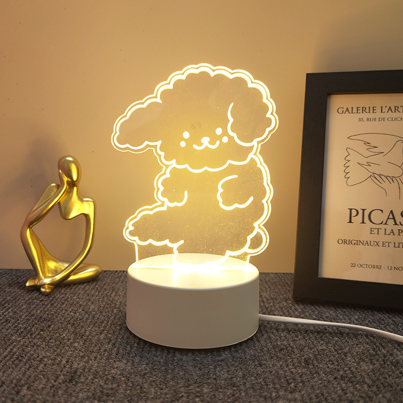新奇特3d小夜灯卸売り来図創意プレゼントのベッドの上の電気スタンドの越境雰囲気はアクリル製のlogoを決めます。|undefined