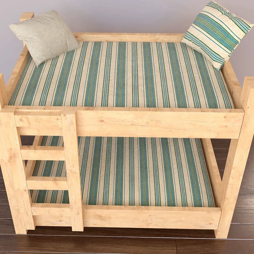 Кровать для собак из массива сосны, переносная, для дома, деревянная, двухъярусная, для мелких животных