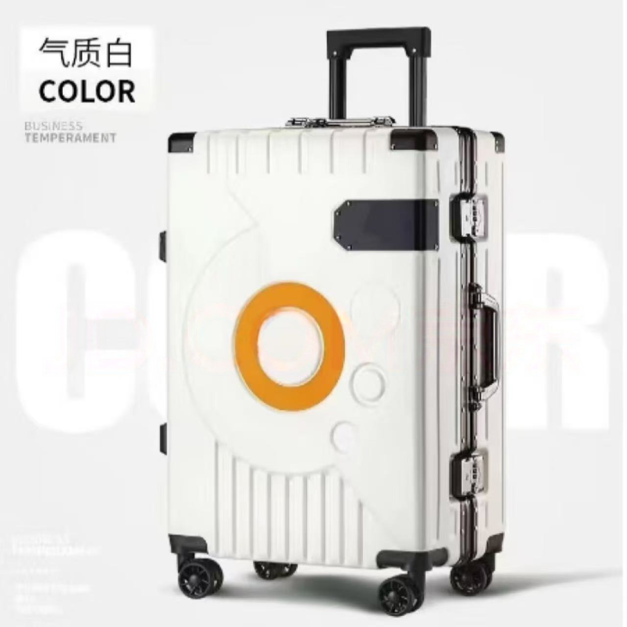 Marco de aluminio caótico ocio caja de cifrado de gran capacidad maleta multifuncional moda coreana maleta de viaje maleta de tracción