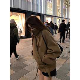 短款立领呢子大衣女秋冬装韩系轻奢名媛气质赫本风小个子毛呢外套