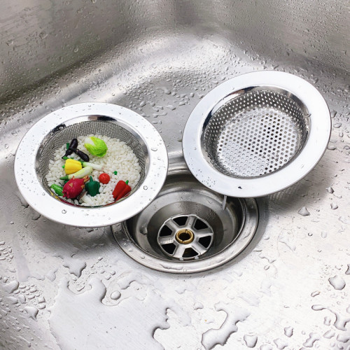 Extra-thick, reinforced edge-mounted sink filter—kitchen stainless steel drain, floor drain cover, and mop basin mesh strainer