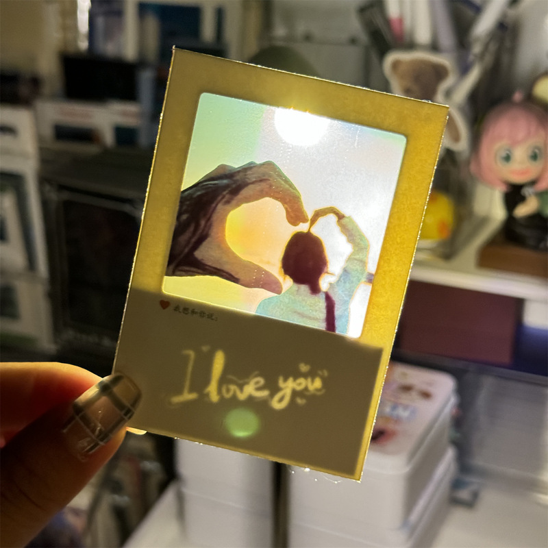 Creative Translucent Hidden Word Card Ins Style Postcard Envelope Literary Romantic Chinese Valentine's Day Christmas Valentine's Day Light-Sensitive Photo
