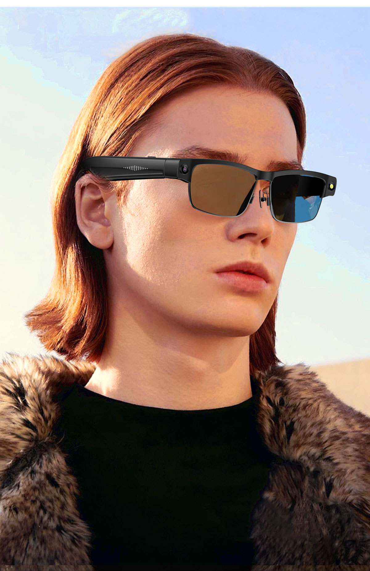 L802S (HeyCyan) 800W Anti-Shake Shooting Recording Bluetooth Call Smart AI Translation Dialogue Smart Glasses