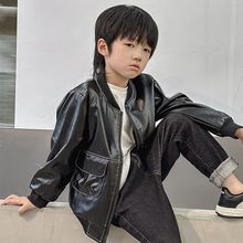 新品女童防风皮衣韩系外穿春秋款中小童外套学院风耐磨潮款皮外套