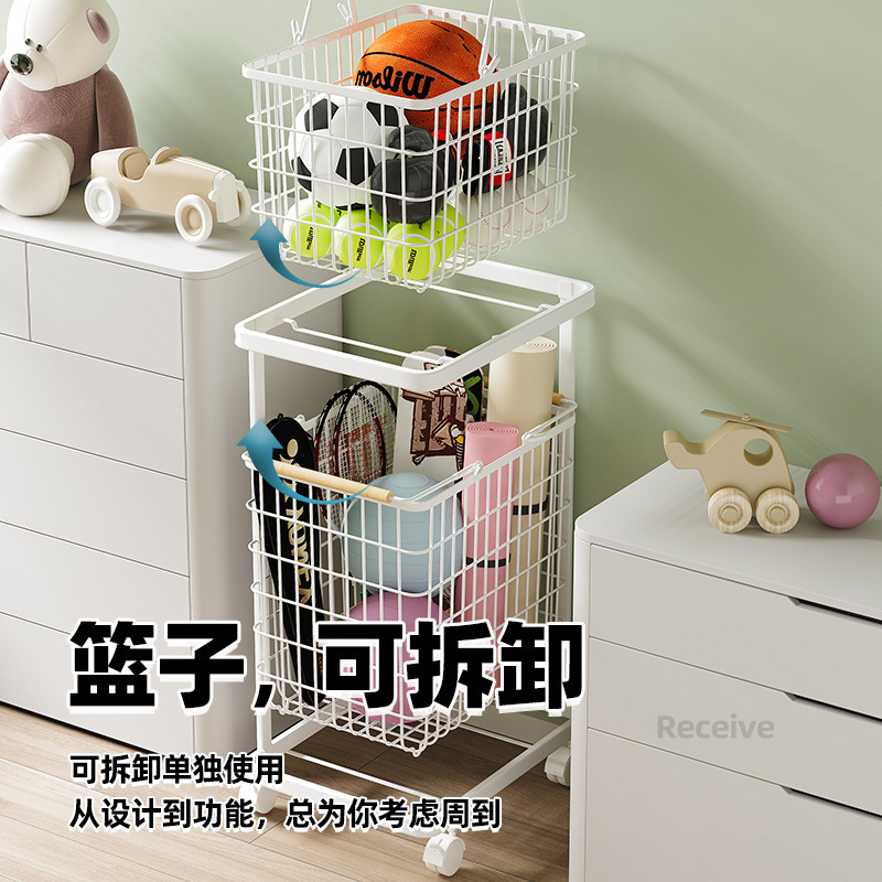 二層スポーツ用品ヨガマット収納バスケットフィットネスモバイル収納ツールボールバドミントンラケットバスケットボールホーム|undefined