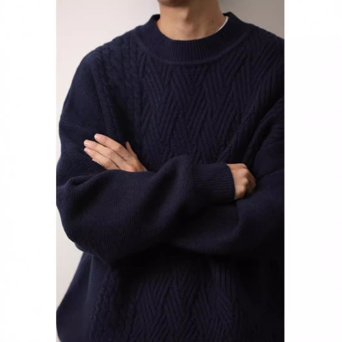Autumn/Winter Japanese Retro Solid Color Knit Sweaters for Men and Women, Ribbed Round Neck Warm Knitting Sweaters, Cable Knit Crew Neck Top Cozy Knitwear, Couples' Base Layer T-Shirts