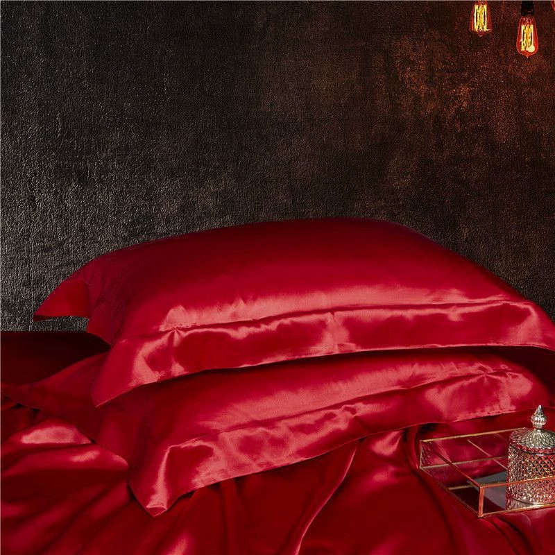 Double-sided Silk Pillowcase, Reversible Satin Finish, 48×74 cm (Multiple Colors)