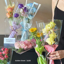 INS风鲜花包装袋糖果多色包花纸单只玫瑰花套袋透明花束包装材料