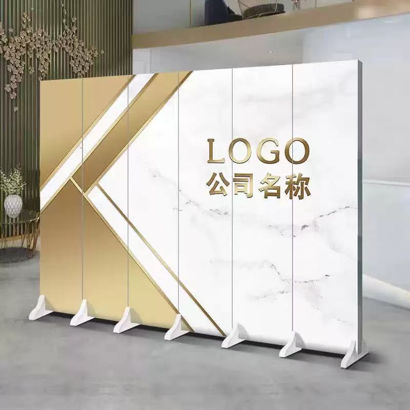 Company Screen Partition Living Room Background Wall Office Foldableing Mobile Simple Modern Front Desk Corporate Office Screen
