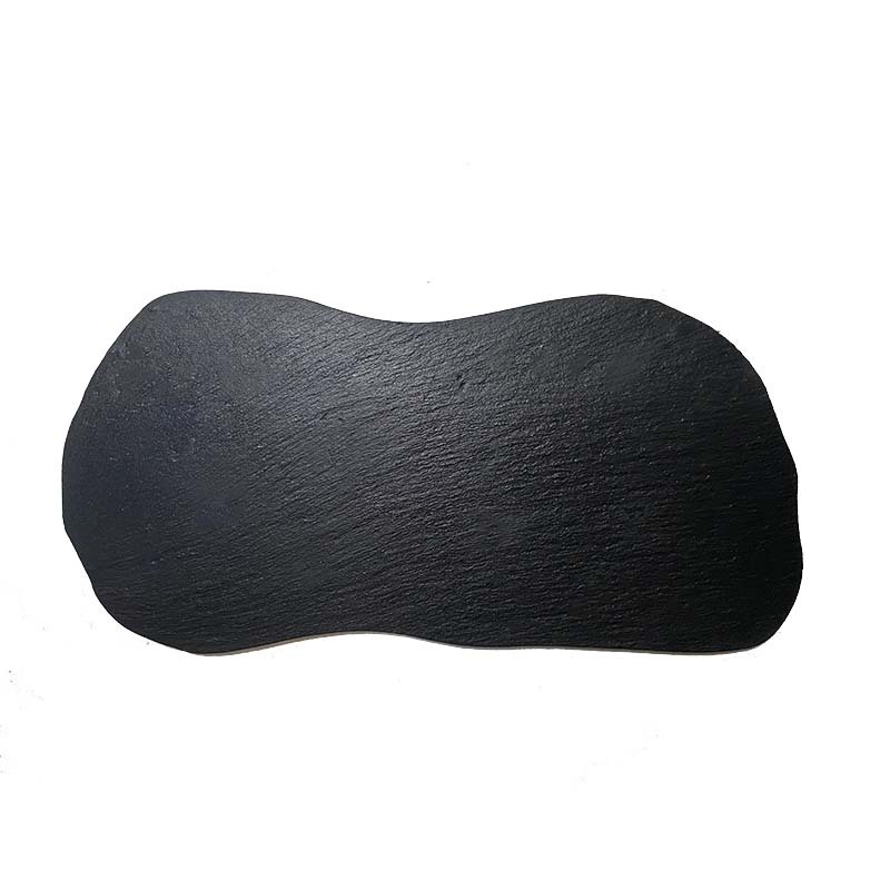 Luz estilo de lujo especial en forma de placa de roca natural negro Placa de sushi Placa de filete occidental vajilla creativa Placa de barbacoa