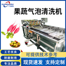 全自动果蔬气泡清洗机 商用多功能洗菜机 蔬菜水果清洗风干线
