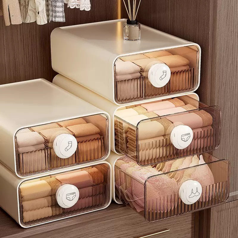 内衣收纳盒家用衣柜贴身衣物三合一文胸内裤袜子抽屉式收纳整理盒