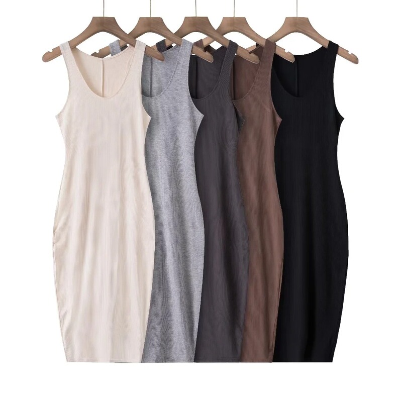 American Style Slim-fit Slimming Rear Split High Waist Dress Women's Summer Tight Hip Skirt Sleeveless Bottom Skirt