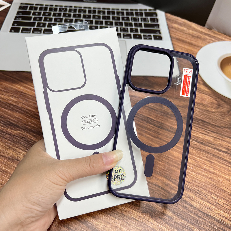 肤感磁吸壳适用iPhone17手机壳亚克力iphone16防摔15硬壳软边批发|undefined