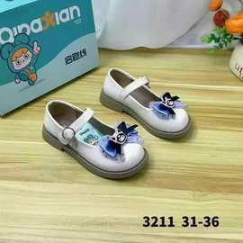 启跑线女童小皮鞋百搭方口时尚公主鞋软底小女孩单鞋一手码批发