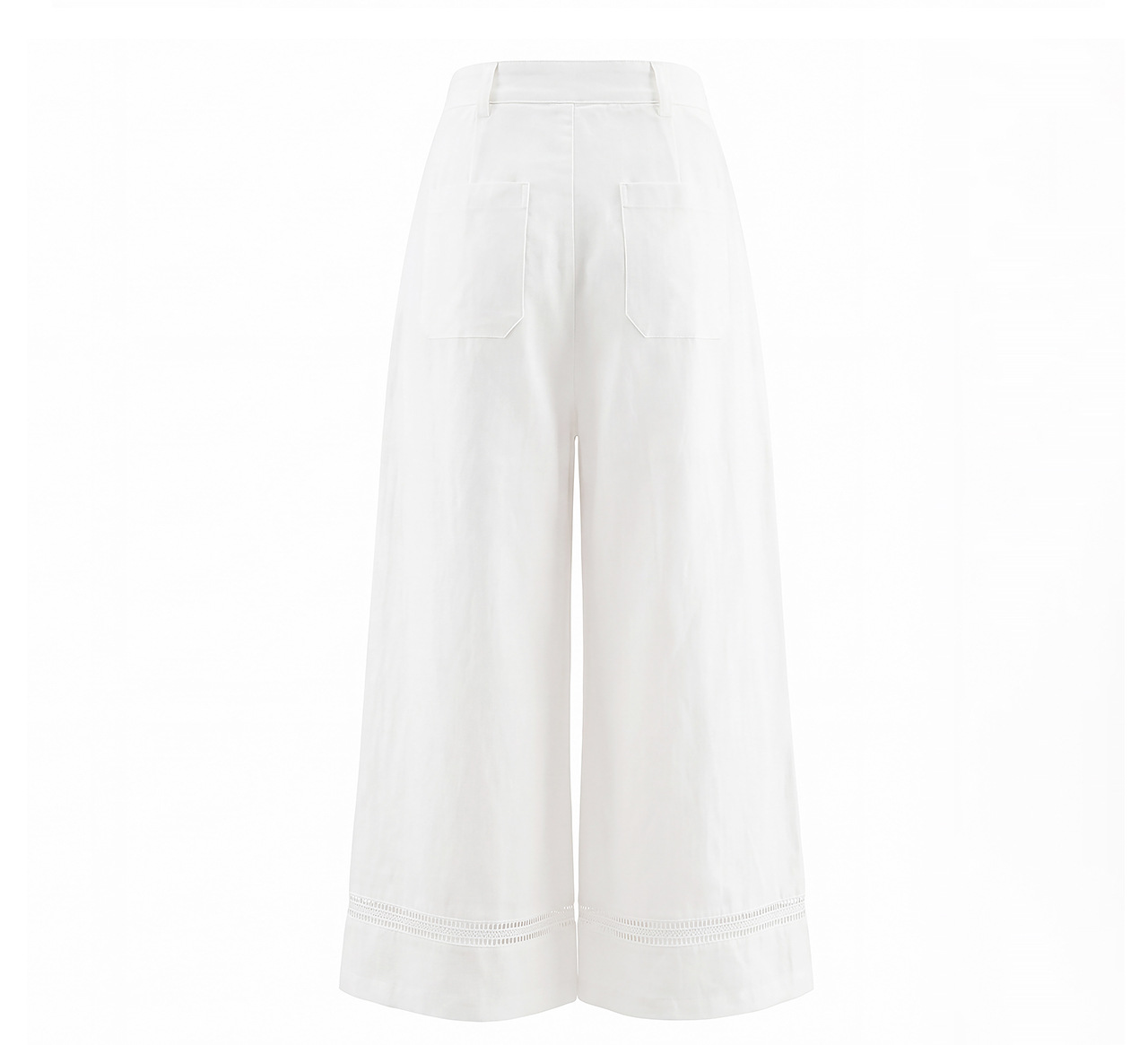 Quần culottes nữ ống rộng dáng dài 9 phần, chất liệu sợi gai dầu mỏng nhẹ mùa hè — màu xanh navy chi tiết 29
