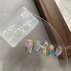 高透明ネイルアートシリコンモールドチューリップモールドフラワーサマーシンプルネイルアート専用ツールネイルアートデコレーションモールド