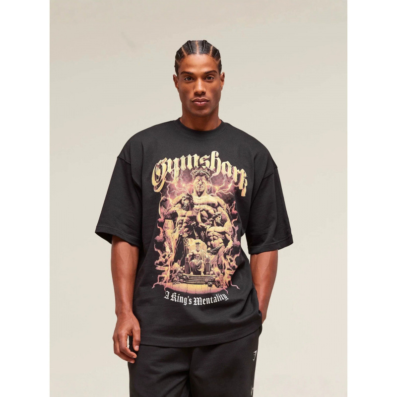 GYMSHARK Muscle Sports Fitness Men's Oversized T-shirt Fashion Trend Casual Shark Short Sleeve Top GYMSHARK Muscle Sports Fitness Men's Oversized T-shirt Fashion Trend Casual Shark Short Sleeve Top