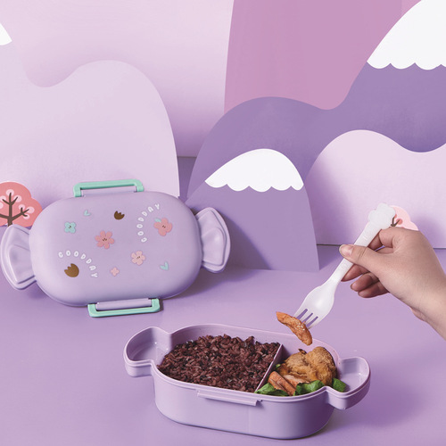 New cute children's lunch box, creative candy shape, two-part portable food supplement box, girls lunch box, picnic box