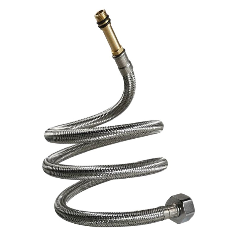 304 de acero inoxidable caliente y fría cuenca sola cabeza calentador de agua especial a prueba de explosiones de entrada y salida de agua señaló manguera tejida
