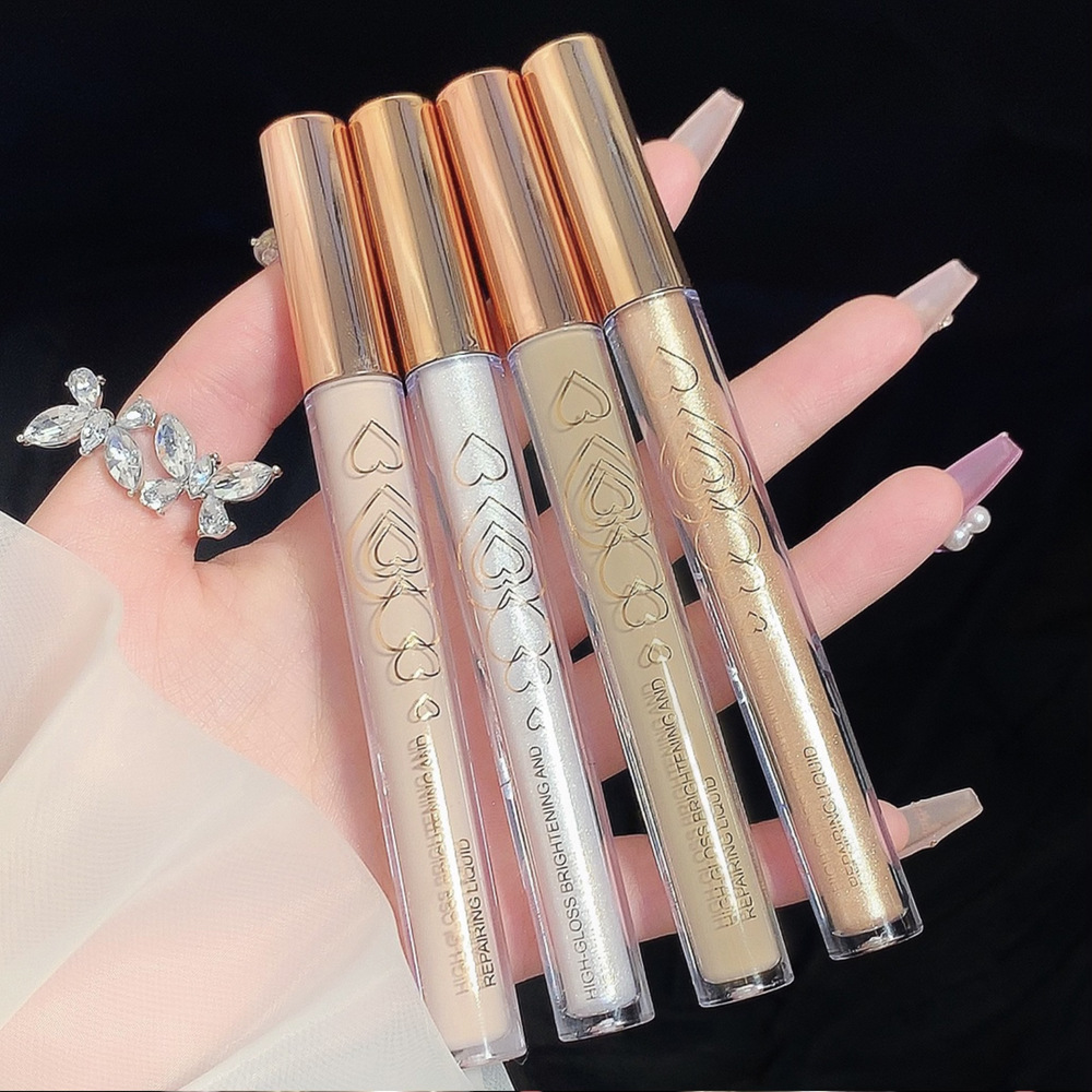 High gloss face repair stick Liquid shadow glitter to brighten concealer three-dimensional nose shadow eye shadow High gloss silkworm laying pen