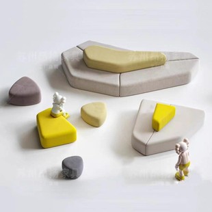 Personalized Office Special-Shaped Curved Reception Combination Reception and Rest Area Shopping Mall Hotel Leisure Creative Sofa