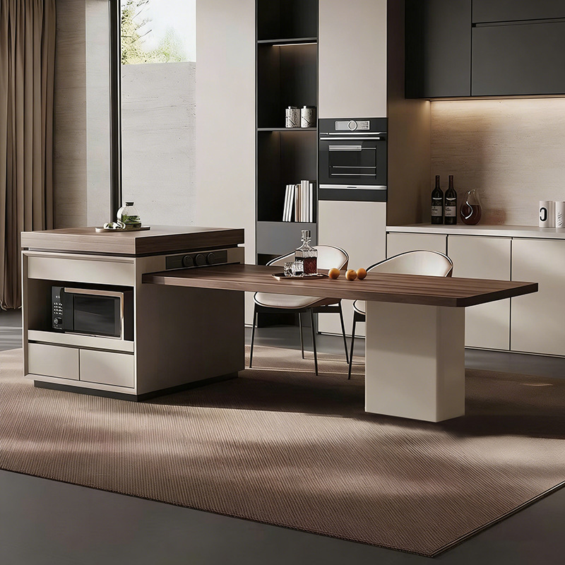 Mesa de comedor de roca italiana en todo un hogar telescópico multifuncional mesa de mesa de cocina moderna y simple de alta gama